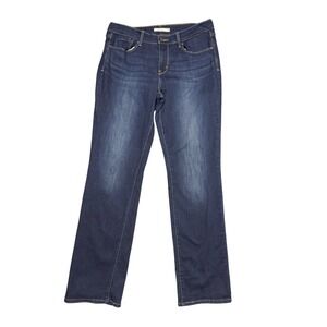 Levis 505 Straight Leg Jeans Womens 12L Dark Wash Blue Denim 15505-0145